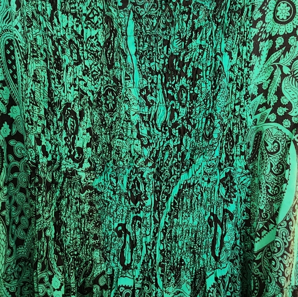 Floral Paisley Sleeveless Maxi Dress Size Xl Green & Black Boho Festival Resort - Picture 4 of 10